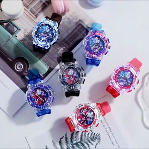 Spiderman Watch LED Light Kids Watch for Boys Girls Students Watch Colorful Flash Hello Kitty Watch