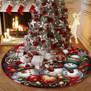 VIKAM Snowman Christmas Tree Skirt Festive Atmosphere Decoration Indoor Outdoor Christmas Tree Mat Party Supplies