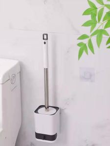 WORTHBUY Long Handle Plastic Toilet Brush With Drain Base Punch-Free Wall Mounted WC Toilet Cleaning Brush Bathroom Accessories