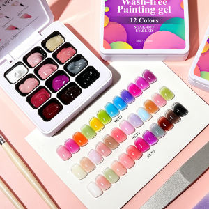 limegirl | LIMEGIRL 12 Color Gradient Painting Gel Candy Color Wash-Free Painting Gel Nail Art DIY Design Gel Quick Engraving Nail Polish