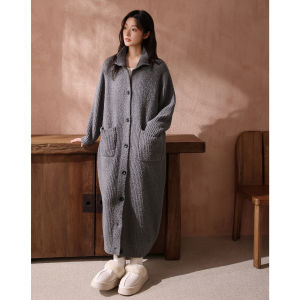 Long Thick Coral Fleece Robe for Women Autumn Winter