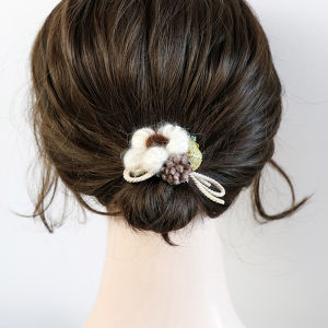 Mori Style Hair Bands Fall Wool Flower Hair Accessories Hair Ring Womens Minimalist Ponytail Rubber Band Bun Hair Accessories Hair Rope
