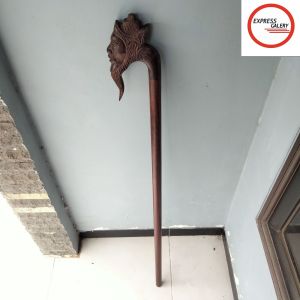 tongkat jalan kayu galih asem ukir raja C20