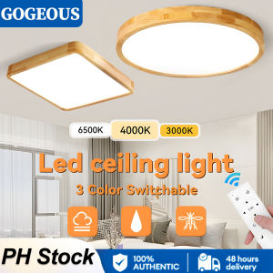 GOGEOUS ceiling lights modern design ceiling light tri color led ceiling lights with remote wood ceiling light Ultra thin led lights for living room light bedroom ceiling light for corridor balcony kitchen