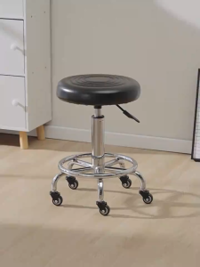 Adjustable Swivel Chair High Back Lifting Bar Chair Beauty Barber Shop Chair Salon Stool Leather Bar Stool Round Stool with Wheels