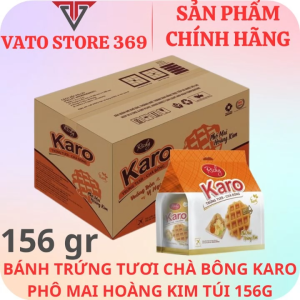 Bánh trứng tươi chà bông KARO phô mai hoàng kim túi 156g (thùng/gói)