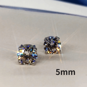 Huitan Hot Simple Stud Earrings for Women 3mm/4mm/5mm/6mm/8mm Round CZ Stone Silver Color Ear Piercing Earrings Trendy Jewelry