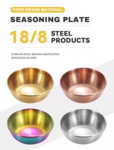 Stainless Steel Seasoning Sauce Dish Small Dish Dip Bowl Side Plates Butter Sushi Plate Vinegar Soy Kitchen Supplies