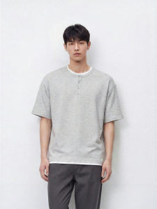 Semir | Áo Thun Henry Neck Ảo Cấp Tầng Rộng Rãi