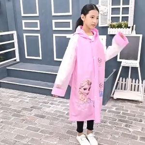 Jas Hujan Anak Perempuan Laki Laki Ransel Motif Karakter Lucu - Raincoat Anak Terusan Kantong Karakter