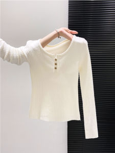 Áo Len Dệt Kim Dài Tay Thiết Kế Phong Cách Hàn Quốc Cho Nữ Áo Lót Bó Sát Co Giãn Thời Trang Thu Đông Áo Chui Đầu Cổ Vuông