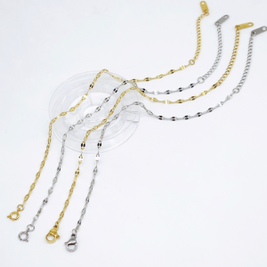 Lắc chân titan nữ dây dẹp mắt xích nhỏ dễ thương sáng màu không đen gỉ