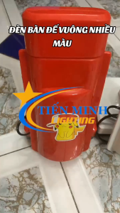 Đèn bàn đọc sách học bài làm việc - Đế vuông nhiều màu ánh sáng: trắng/vàng Nút điều chỉnh ON/OFF