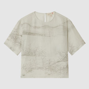 ICICLE | Shanghai Museum Collaboration Light Hemp Print Blouse