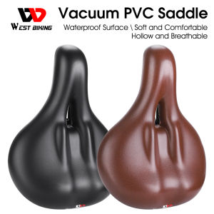 WEST BIKING Comfortable Painless Saddle MTB Gravel Urban Bike Ergonomic Men Prostatic Saddle Women Brown Shock Absorb Saddle Bike Parts