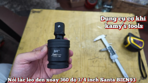 Đầu tuýp nối lắc léo đen gật gù xoay 360 độ 3/4 inch Santa BIEN93 dài 44x96mm