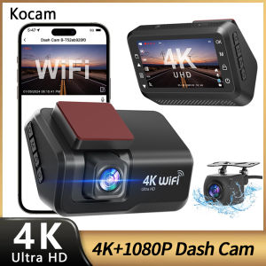 Kocam 4K UHD Dash Cam WiFi Car DVR Front and Rear Dual Lens Auto Car Camera with Night Vision 24H Parking Monitor Black Box