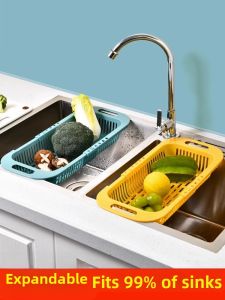 Adjustable Dish Drainer Rack Kitchen Sink Organizer