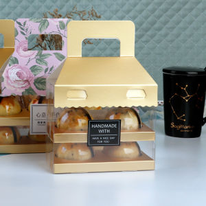 Làm Bánh 2 Lớp Lòng Đỏ Trứng Bánh Ngọt Bao Bì Dứa Tart Tròn Hút Chân Không Hình Hộp Nhựa Lễ Hội Lưu Niệm Dụng Cụ Nấu Ăn Nhà Bếp