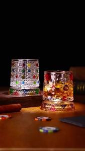 Ly Rượu Whisky Xoay Nhiều Màu Sắc Ly Bia Pha Lê Sáng Tạo Có Đế Ly Rượu Mạnh/rượu Vang Thẳng Đứng Thân Thiện Với Môi Trường