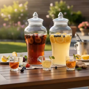 Bình Ngâm Rượu Thủy Tinh 6 Lít Cao Cấp - Bình BSLD6L Đựng Nước Trái Cây Dáng Eo Có Vòi / Không Vòi