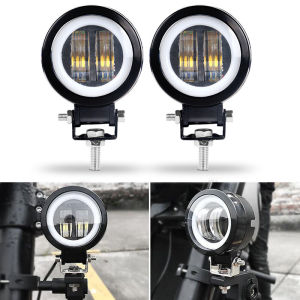 Đèn Pha Xe Máy Tròn 3 Inch Chống Nước Đèn LED Trắng Kiểu Mắt Thiên Thần Dành Cho Xe ATV Xe Địa Hình Xe Điện Xe Máy Điện Đèn Sương Mù