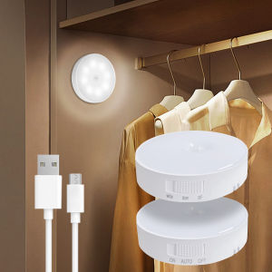 Rechargeable LED Under Cabinet Lights Motion Sensor Night Light Ambient Lamp Stairs Closet Wardrobe Kitchen Bedroom Decor