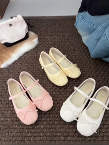 YOTO New Arrival Loafers For Women One Adjustable Strap with Bowknot Casual Flat Doll Shoes