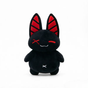 Makeship Chonky Whisper Black Rabbit Plush Doll Round Chubby Cute Dark Style Bunny Toy