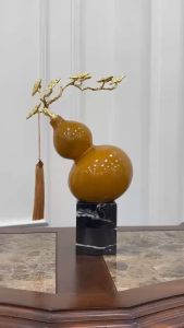 Decor Phòng Khách Bình Hồ Lô Sứ Vàng Hút Lộc Phong Thủy  Trang Trí  Nhà Cửa Phòng Làm Việc Mã  DECOR-RD6545