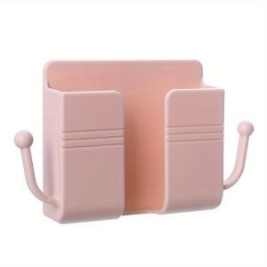 1PC Wall mounted phone holder multifunctional holder remote control storage box charger hook