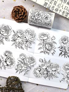 Creative Cultural Five Treasure Shell Background Decorative Tape Adhesive Sticker for DIY Scrapbooking And Business Supplies