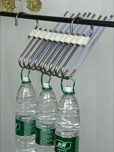 [SG ready stock] Magic 9 Layer Foldable Pants Hanger 201 Stainless Steel Non Slip Trouser Rack Multifunctional Wardrobe Closet Storage Organiser Space Saving for Jeans Skirts
