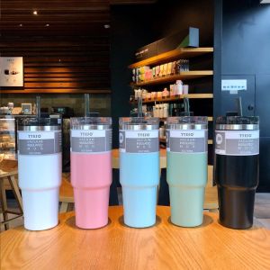 Lightweight Thermos Cups Large Capacity Stainless With Straw Insulation Cup Super Long Duration Insulation Water Cups Cars And Offices Anti-skid And Wear-resistant Coffee Cups