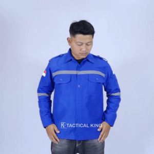 Kemeja Safety Panjang Baju Seragam Kerja Pria Atasan Wearpack Lapangan
