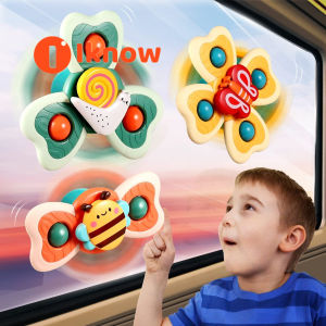 I know 3PCS Bee Suction Cup Spinner Toys for 1 Year Old Boy Girl|Spinning Tops Toddler Toys Age 1-2|1 2 Year Old Boy Birthday Gift|Baby Bath Toys for Kids Ages 1-3|Sensory Toys for Toddlers 1-3