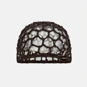 Handmade Knitted Ventilated Pearl Decor Hat