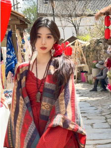 2025 Bohemian Style Womens Wrap Spring Tour Photography Matching Outerwear Thickened Cashmere Ethnic Fashion Shoulder Shawl