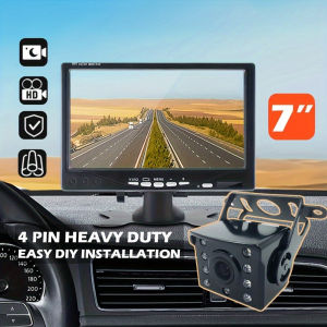 7" Truck RV Trailer Rear View Camera Monitor - Reversing Camera with Backscreen Display Parking Aid Suitable for Truck Car RV
