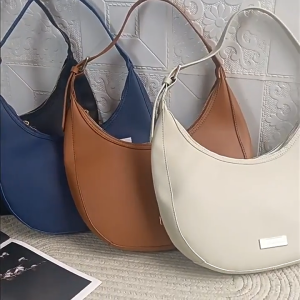 MANGO Shoulder Hobo Bag (Black Blue Camel Nude)
