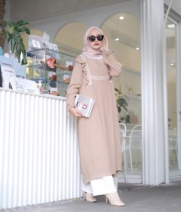 Mala Midi Dress Casual Bahan Crinkle Import Ukuran XL