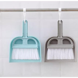 White Mini Cleaning Brush Small Broom Dustpans Set Desktop Garbage Sweeper for Desktop Computer Keyboard Cars