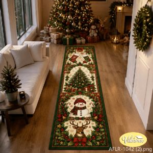 VIKAMA Scandinavian Christmas Rectangular Rug Soft Easy Care Kitchen Hallway Carpet Non Slip Washable Entryway Mat Home Decor