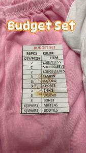 36pcs Budget Set Newborn Baby Clothes Baru baruan Tie Side for Girl and Boy | Gabriella Infants Collection