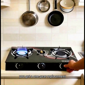DIODIY 3 Burner Tabletop Gas Stove Blue Flame Tempered Anti-Shatter Glass Heavy Duty Gas Saving Easy Clean BPS Certified