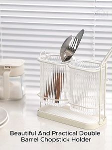 [SG] Kitchen Cutlery Organizer Knife Stand Plastic Drain Storage Holder Spoon Fork Chopstick Kitchenware