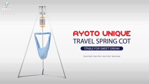 AYOTO Baby Spring Cot Tripod Stand with Hanger (Not Include Spring) Rangka Buaian Mudah Alih SC02 | Oh Baby Store