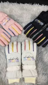 ถุงมือลุยหิมะ -40 สำหรับผู้หญิง กันน้ำ กันลม ด้านในบุขนหนานุ่ม  01-W0