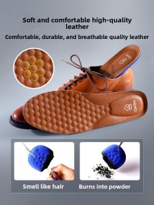 ZHIHAOEN | Clarks Mens Shoe Inserts Long-Wearing Comfortable Breathable Sweat-Absorbent Genuine Cowhide Leather Anti-Pain Latex