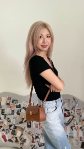 Disney Mickey Shoulder Peach Shape Bag Retro Classic Buckle Design Compact Large Capacity For Women Girl